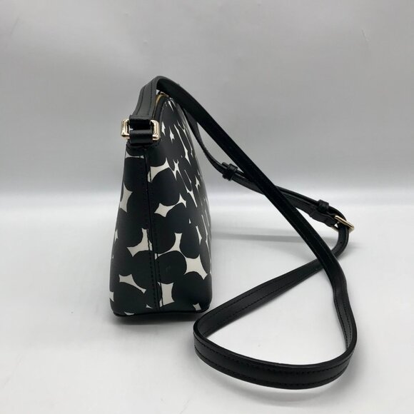 Kate Spade Black/Cream Leather Millie Grove Street Splodge Dot Crossbody - Picture 4 of 11